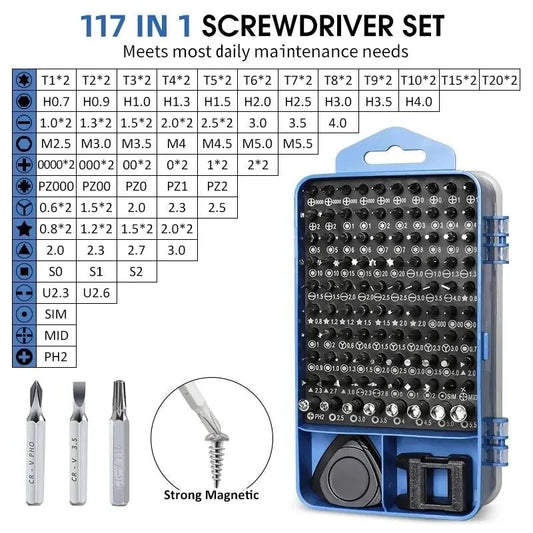 117 in 1 Precision Screwdriver Set Magnetic Phillips Torx Hex Bits Professional Repair Men Hand Tool Kit for iPhone Xiaomi MacPCNormanharvey