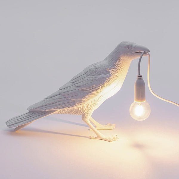 Four pose options for the resin bird lamp