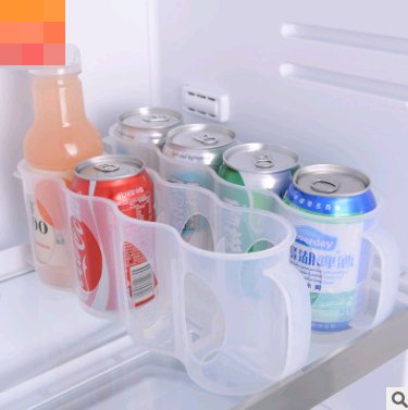 Integrated handle on a refrigerator can holder
