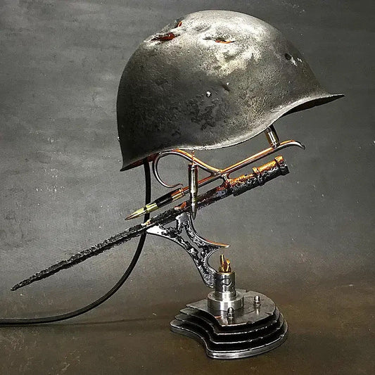 Helmet Style Decorative Table Lamp - Resin Construction for Vintage Home DecorNight Lights & Ambient LightingNormanharvey