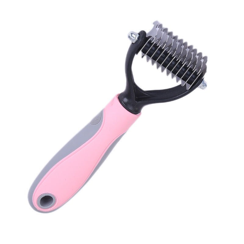 Wide-spaced dematting side of the grooming comb