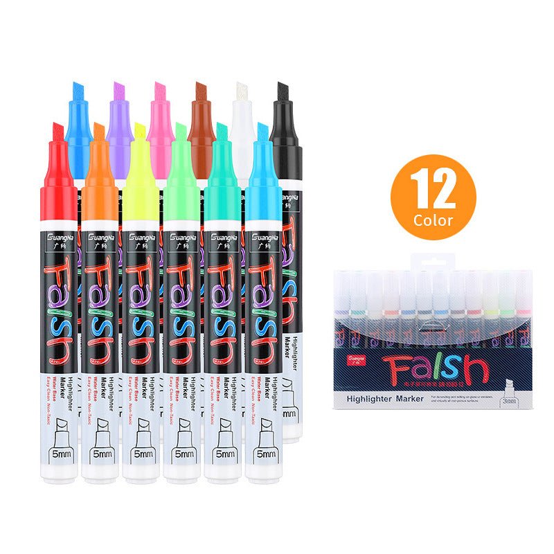 Ultra - Bright Fluorescent Pen Set: Quick Drying, 12 ColorsPen & Pencil Sets Normanharvey