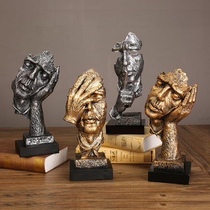Mute Muses™ - Sculpted Silence in Gold, Silver, and Sandstone