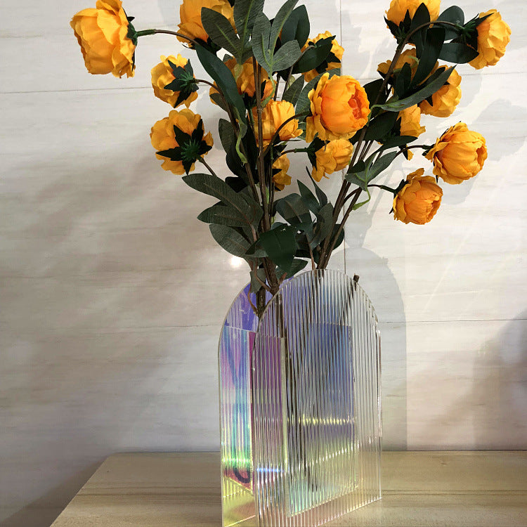 Clear Acrylic Vase with Art Deco Style