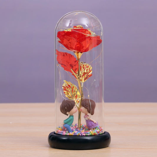 LED Lamp with Flower Glass Cover - Timeless Elegance