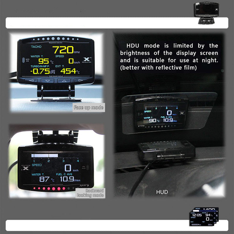 Showing Cromehorne2000™ modes of instalation as heads up display upside down and upright