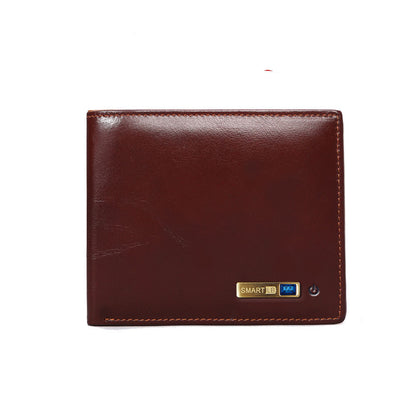 Mens Leather Anti Lost Wallet - Compatible with Apple & Android