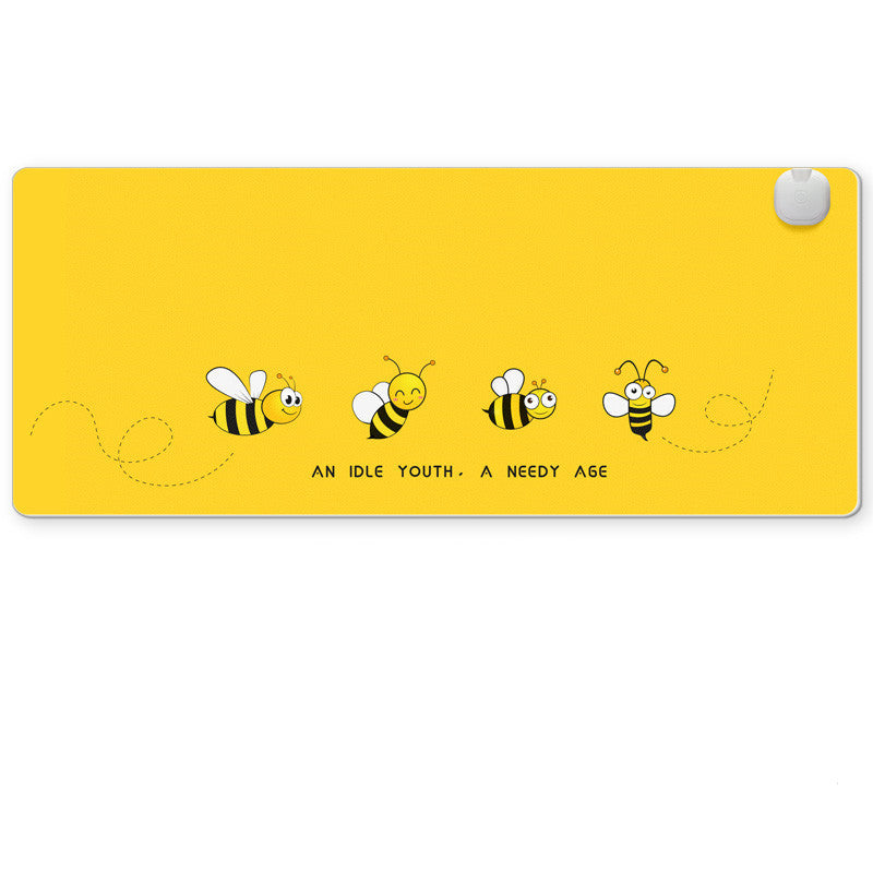 Heated Desk Mat bees on yellow