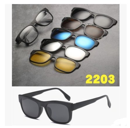 5-in-1 magnetic polarized sunglasses set – product view 03