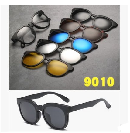 5-in-1 magnetic polarized sunglasses set – product view 25