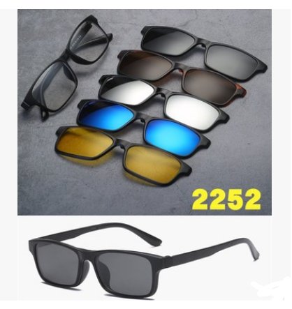 5-in-1 magnetic polarized sunglasses set – product view 30