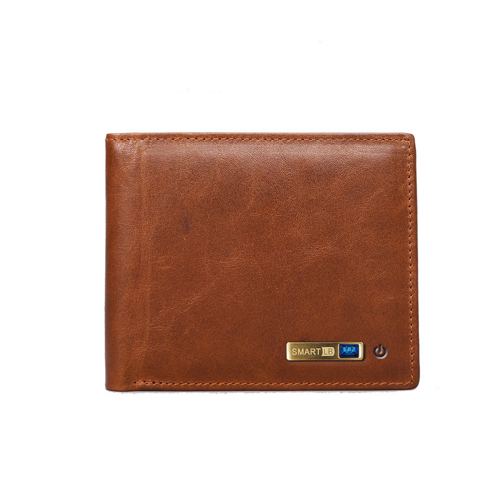 Mens Leather Anti Lost Wallet - Compatible with Apple & Android