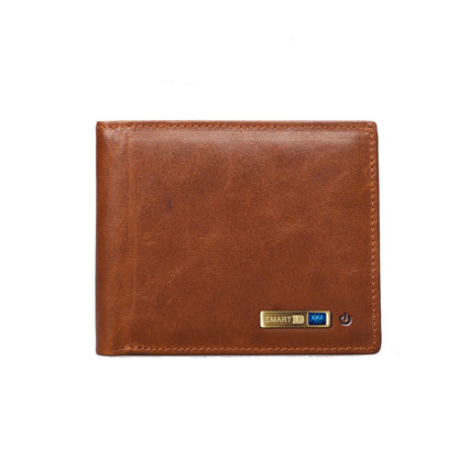 Mens Leather Anti Lost Wallet - Compatible with Apple & Android