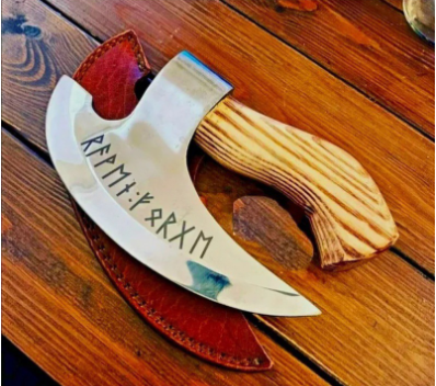 Viking Hatchet Handmade Pizza Cutting Axe - Stainless Steel Blade