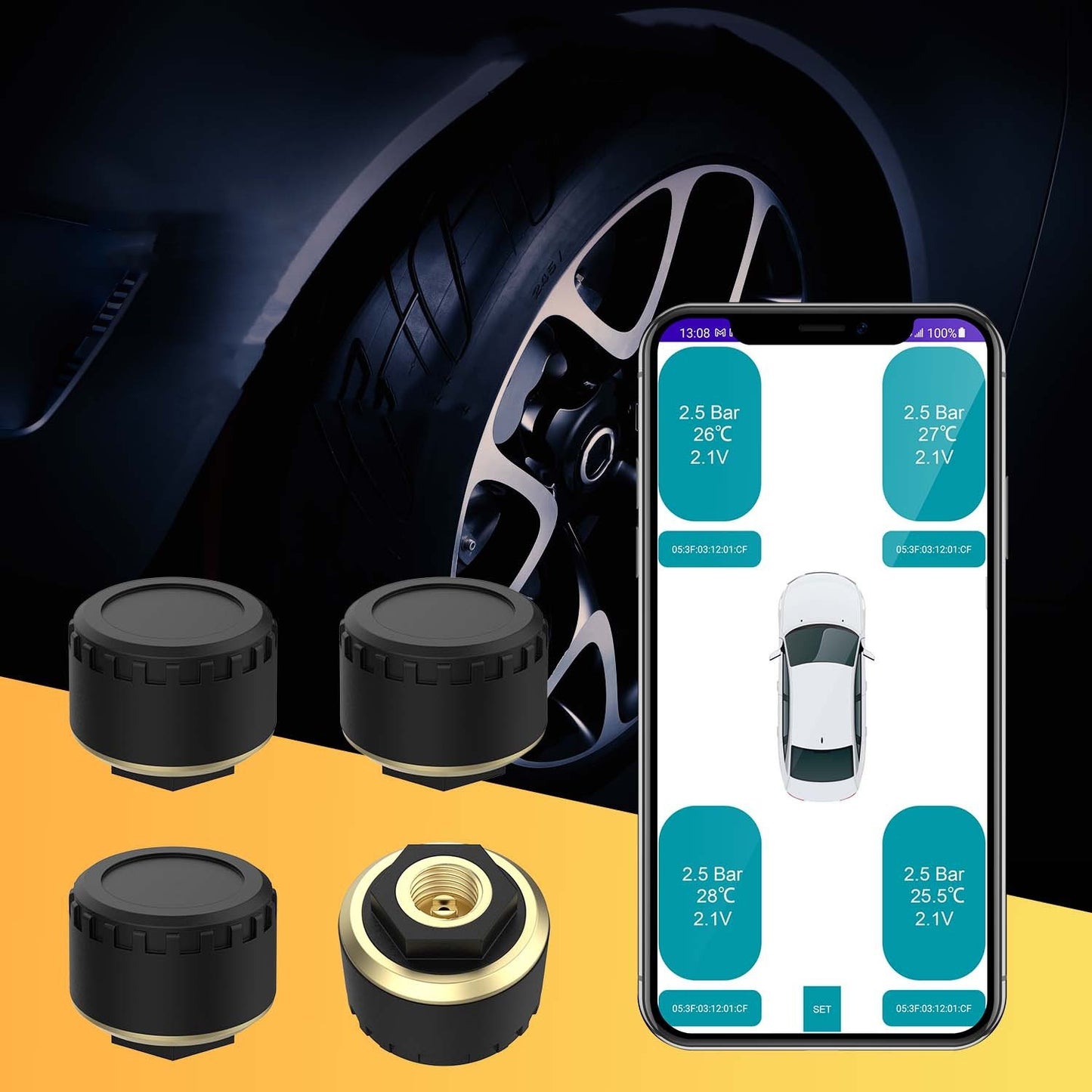 E Check™ - Bluetooth Tire Pressure Sensors for Mobile Devices