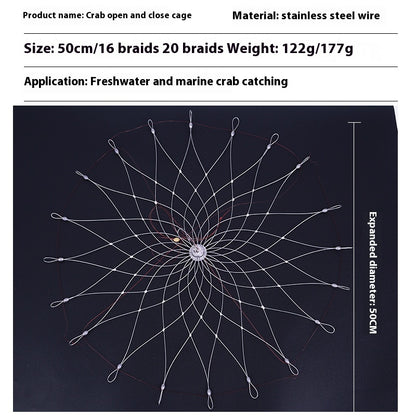 Steel Wire Fishing Crab Net Automatic Opening And Closing Crab Blue Crab Portunid Tool