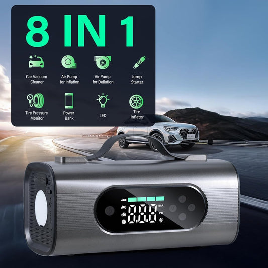 Multifunctional car tool with digital display on a road background