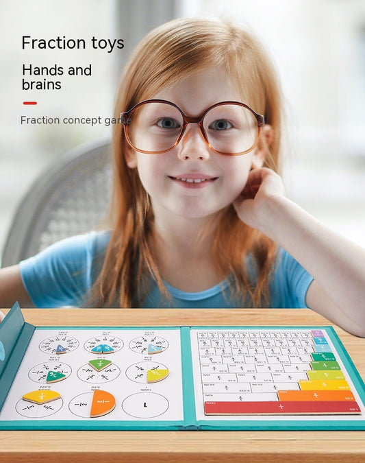 Girl with glasses over fractions