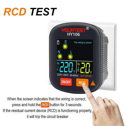 YOURTEST Socket Tester Voltage Test Digital Outlet Socket Detecter EU/UK/US Smart Voltage Detector Multi-function Electroscope