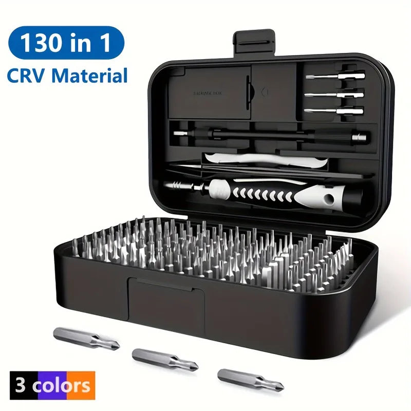 130-in-1 Multi-Bit Screwdriver Set with Magnetic Bits for Phone, Laptop, Watch Repair - Precision Tool Kit for Gifts