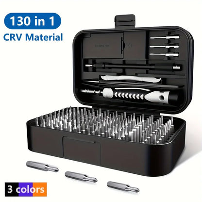 130-in-1 Multi-Bit Screwdriver Set with Magnetic Bits for Phone, Laptop, Watch Repair - Precision Tool Kit for Gifts