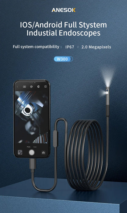 2MP Single/Dual Lens Endoscope Camera 3 in 1 Micro USB/Type-C Android IOS  iphone Inspection Camera Car Pipeline Borescope