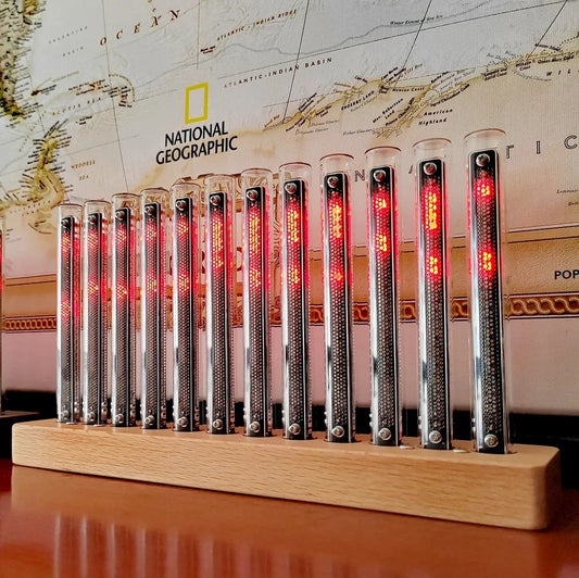 Nixie Tube Like Beechwood and Walnut | LED Audio Visualiser beechwood