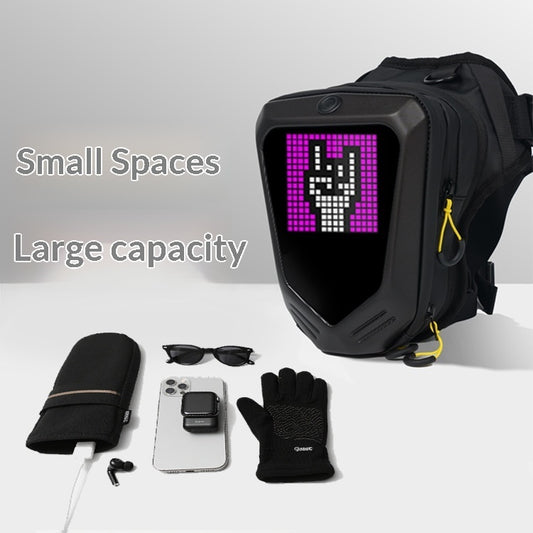 Pixel-style screen crossbody cycling leg bag product image 1