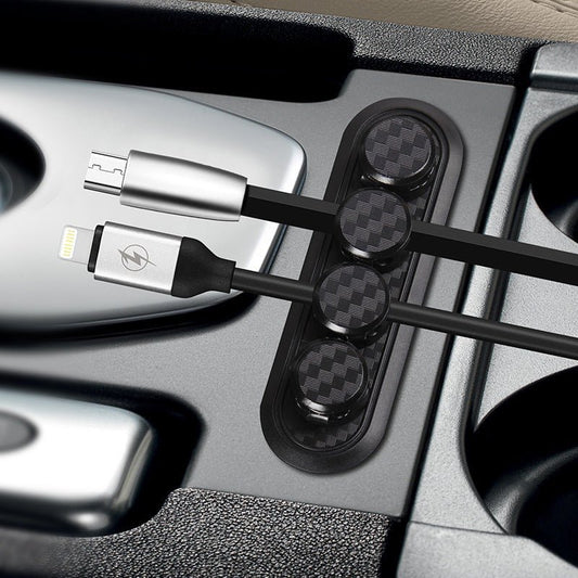Carbon Fiber Texture Magnetic Cable Organizer Cable Clip