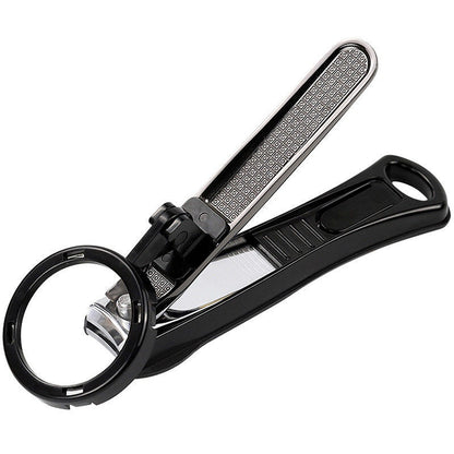 Durable Carbon Steel Nail Clipper with Magnifier for Clear Trimming