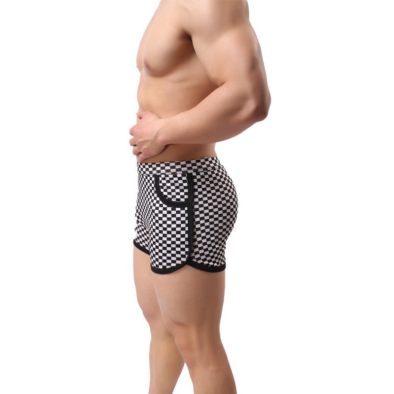 Chequered Flag Plaid Men's Underwear CasualShortsNormanharvey