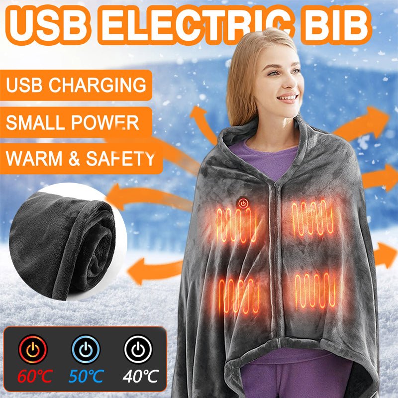 Electric Heating Shawl - USB Heated Wrap Blanket with Double - Sided Functionality and 3 Levels Temperature Control