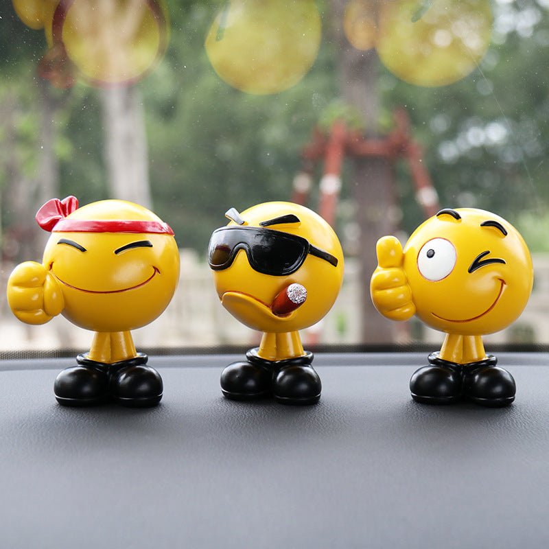 Emoji Shaking Head Doll - Fun Car Interior DecorationVehicle Dashboard AccessoriesNormanharvey