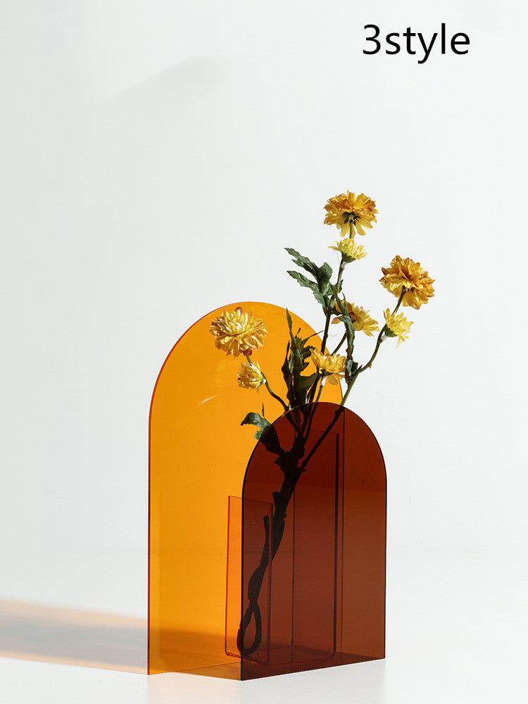 Transparent Acrylic Vase for Stylish Home Decor - Exquisite Workmanship and Nordic Styling