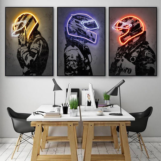 FastFlash™ - Neon Hue Racer CanvasPosters, Prints, & Visual ArtworkNormanharvey