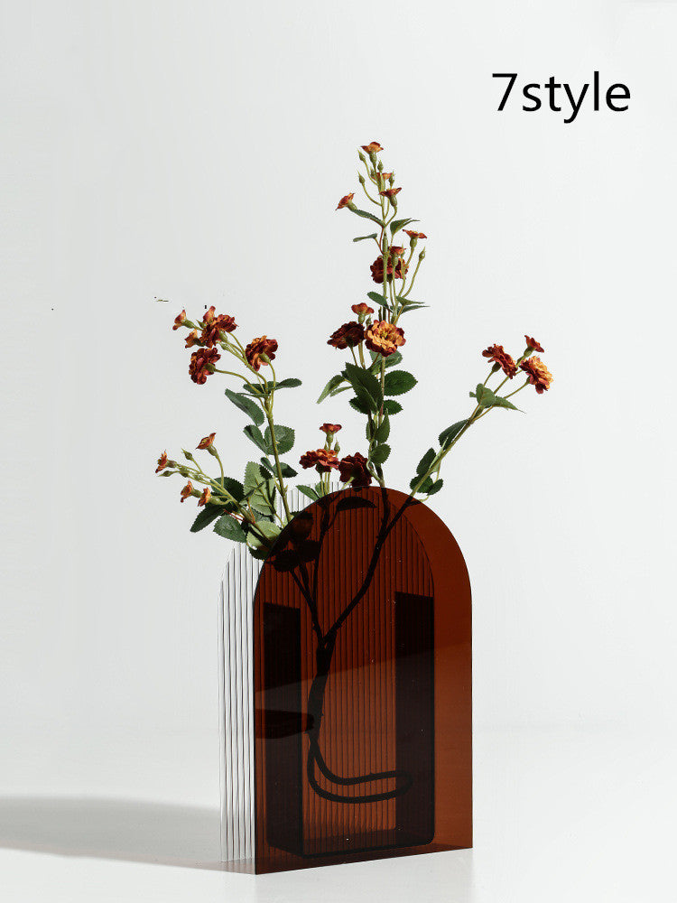 Sleek Acrylic Vase for Modern Home Decoration - Nordic Styling and Exquisite Workmanship