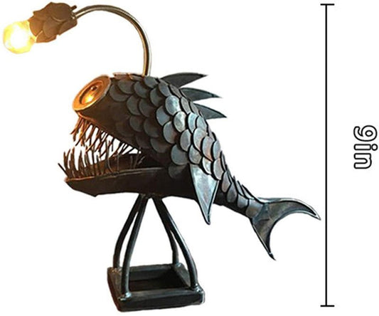 Fish Art Lamp: Artisan - Crafted, Flexible, Rustic FinishLightingNormanharvey