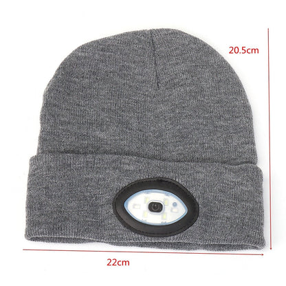 LED Beanie Hat: Built - in 6 - LED Handsfree Headlight, USB RechargeableTorchNormanharvey