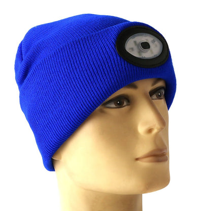 LED Beanie Hat: Built - in 6 - LED Handsfree Headlight, USB RechargeableTorchNormanharvey