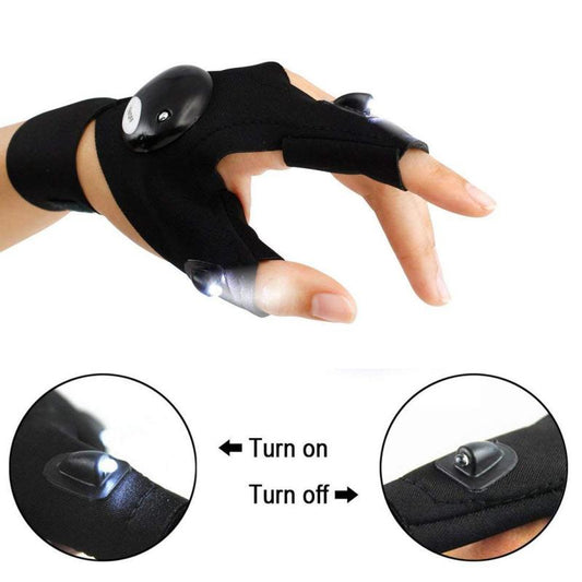 LED Flashlight Half-finger Gloves: Hands-Free Light - Waterproof and Durable