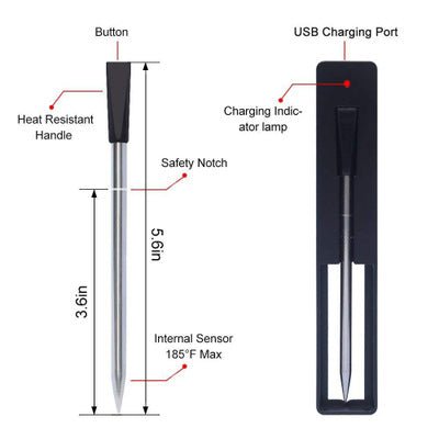 Meateater™ Waterproof Wireless BBQ Thermometer Probe Cooking Checker for Precise Grilling ControlCooking ThermometersNormanharvey