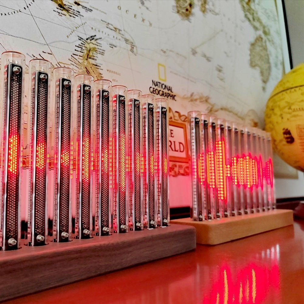 Nixie Tube Like Beechwood and Walnut | LED Audio VisualiserSpecial Effects LightingNormanharvey