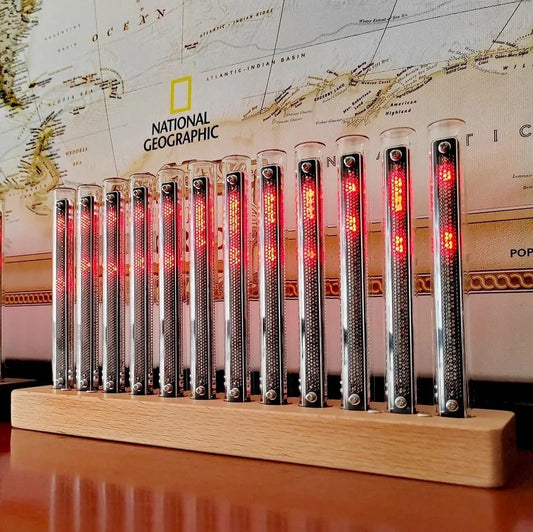 Nixie Tube Like Beechwood and Walnut | LED Audio VisualiserSpecial Effects LightingNormanharvey