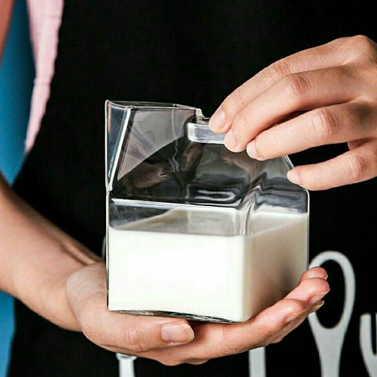 Portable Milk Container - Square Heat - Treated Glass Milk Box Cup for Versatile UseMilkNormanharvey