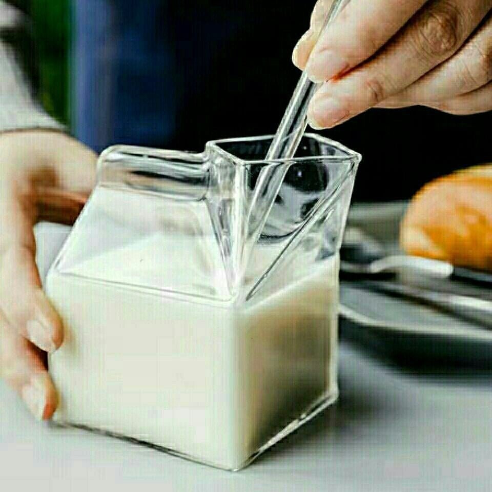 Portable Milk Container - Square Heat - Treated Glass Milk Box Cup for Versatile UseMilkNormanharvey