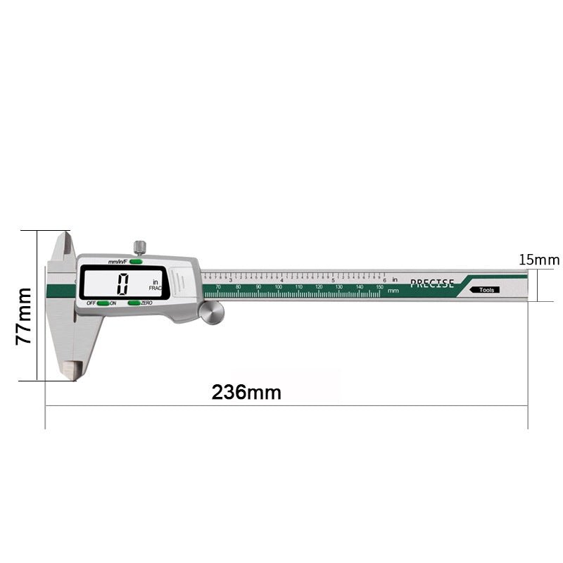 Precision Vernier Caliper with Vernier Scale - Digital Display and Stainless Steel BodyMeasuring Tools & SensorsNormanharvey