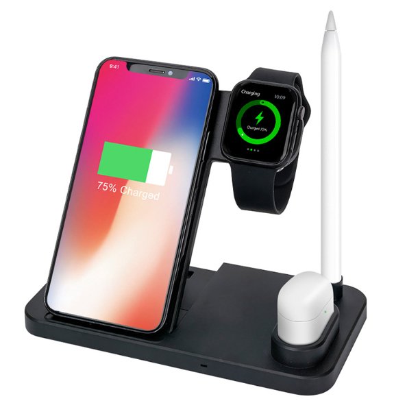 Qi - Certified 4 - in - 1 Wireless Charging Station: Adjustable, Foldable DesignPower Adapters & ChargersNormanharvey