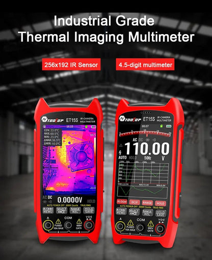 TOOLTOP ET15S Professional Thermal Imager 256x192 IR Sensor 3.5Inch 19999 Counts Digital Multimeter for PCB Floor HVAC RepairElectrical Testing ToolsNormanharvey