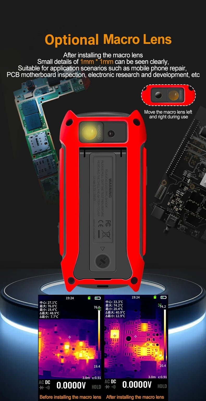 TOOLTOP ET15S Professional Thermal Imager 256x192 IR Sensor 3.5Inch 19999 Counts Digital Multimeter for PCB Floor HVAC RepairElectrical Testing ToolsNormanharvey