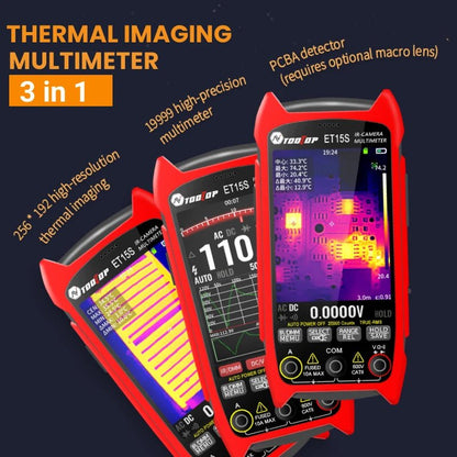 TOOLTOP ET15S Professional Thermal Imager 256x192 IR Sensor 3.5Inch 19999 Counts Digital Multimeter for PCB Floor HVAC RepairElectrical Testing ToolsNormanharvey